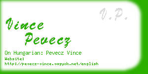 vince pevecz business card